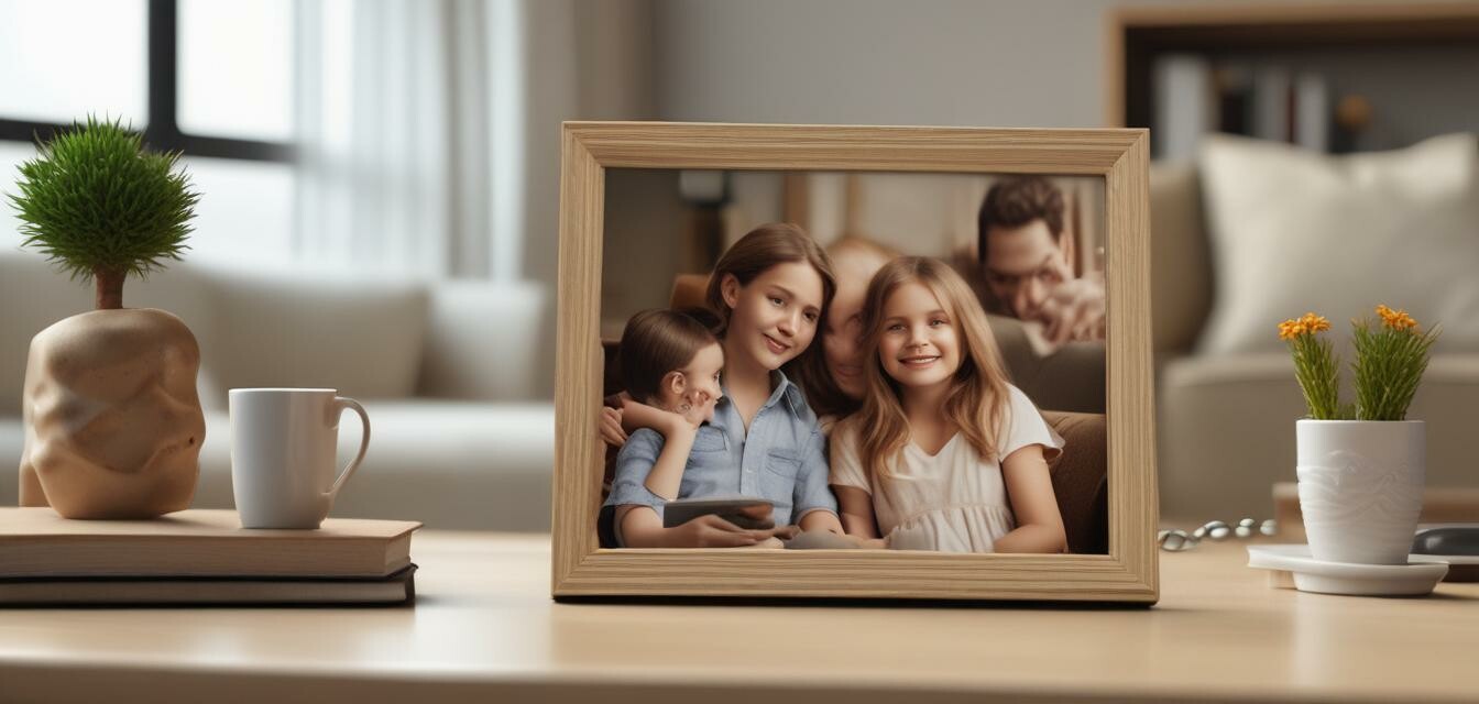 Digital Frame on Coffee Table